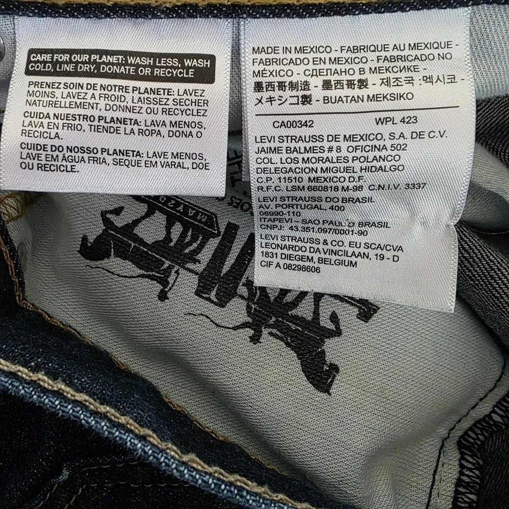 Levi's 550 Men's 33x34 Dark Wash Relaxed Fit Denim Jeans‎ Classic Cotton *flaw*